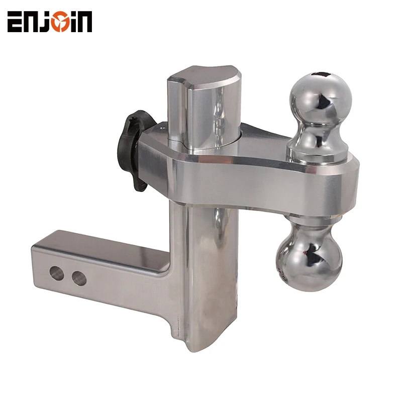 ENJOIN HOT  Amazon US Premium Aluminum Adjustable Hitch with Dual Hitch Ball and T3 Receiver Lock, Polished Aluminum