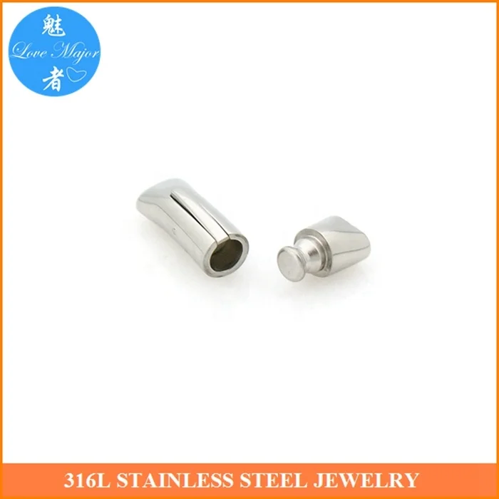Stainless Steel Bayonet Clasps Leather Cord End Connectors 7.5*3mm Hole