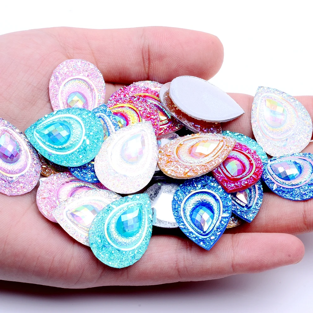 Hot Sale 18*25MM Water Drops Drill 200g About 260pcs Resin Rhinestones Flat Back For Crafts Scrapbooking DIY Clothes Shoes Comb