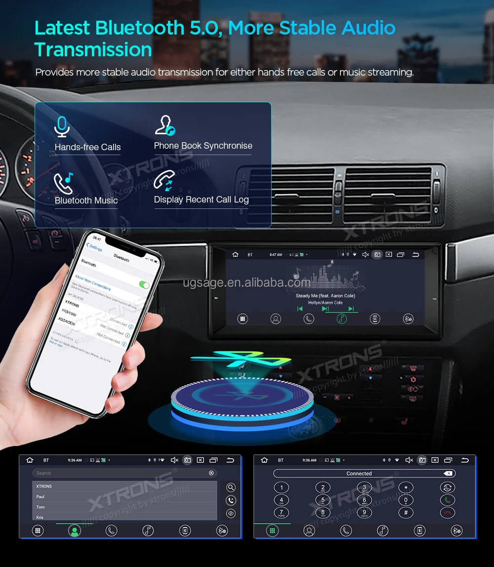 XTRONS 10.25" Android 12 Autoradio Carplay AA 4G LTE WIFI Car Stereo For BMW E39 E38 Radios Para Autos Con Pantalla 1 Din