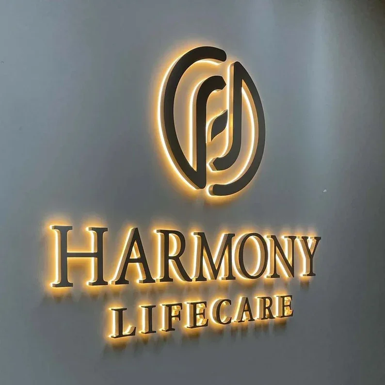 Great Quality Led Illuminated Sign 3d Stainless Steel Letters Business Sign Custom outdoor led sign board Beauty Salon Signage