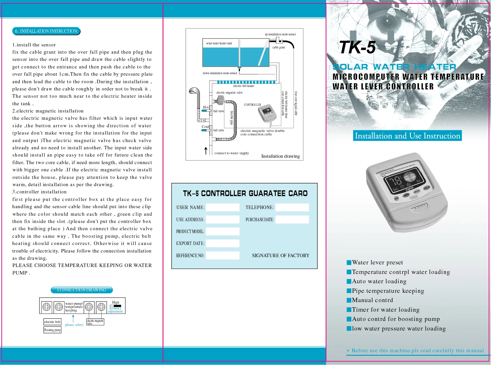 Thermosiphon Solar Water Level Controller TK-5