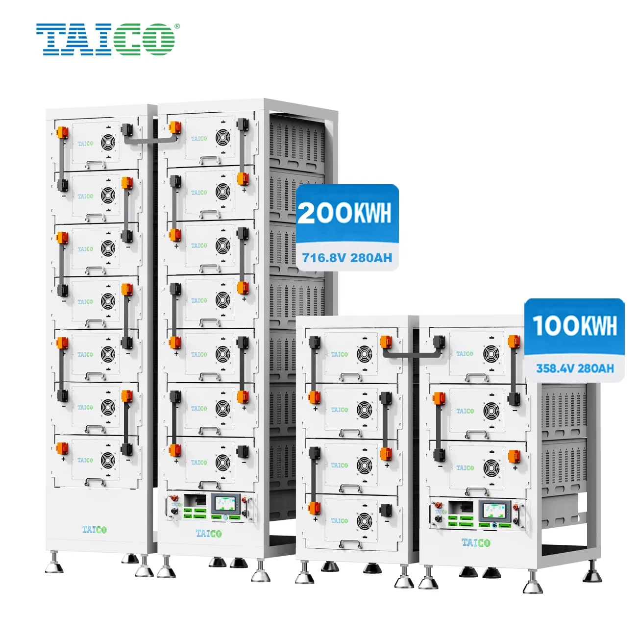 TAICO воздушное охлаждение lifepo4 литиевая батарея 20 кВт 30 50 инверторы 100 кВтч солнечная система промышленная энергия для коммерческих