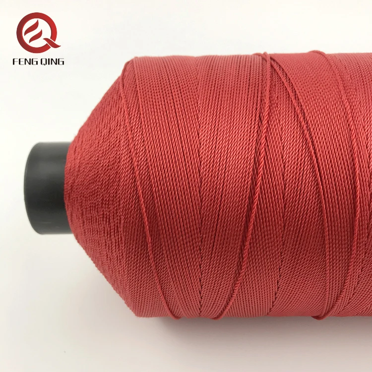 2024 FDY high strength dyed polyester thread 1260/3,210D/18  knitting thread,kite flying thread