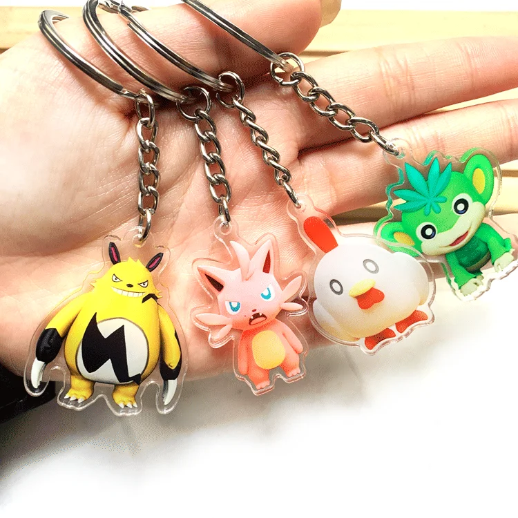Wholesale Customized Print Plastic Kawaii Palworld Designs Metal Keyring Acrylic Keychains for Gifts