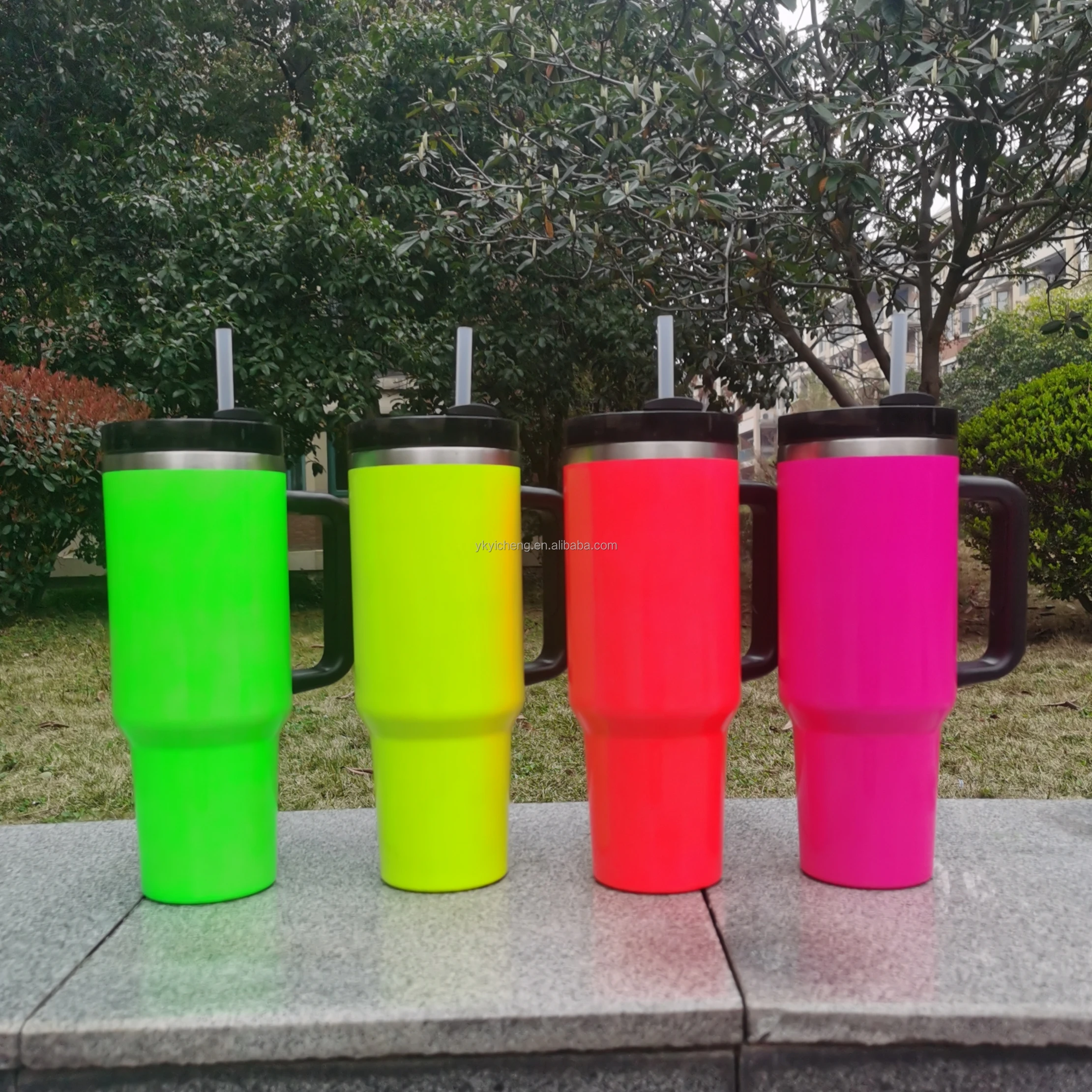 2024 Neon Pink Green Yellow Red Cups Blank Sublimation Neon Fluorescence 40oz hot selling Tumbler for Dye Sublimation Heat Press