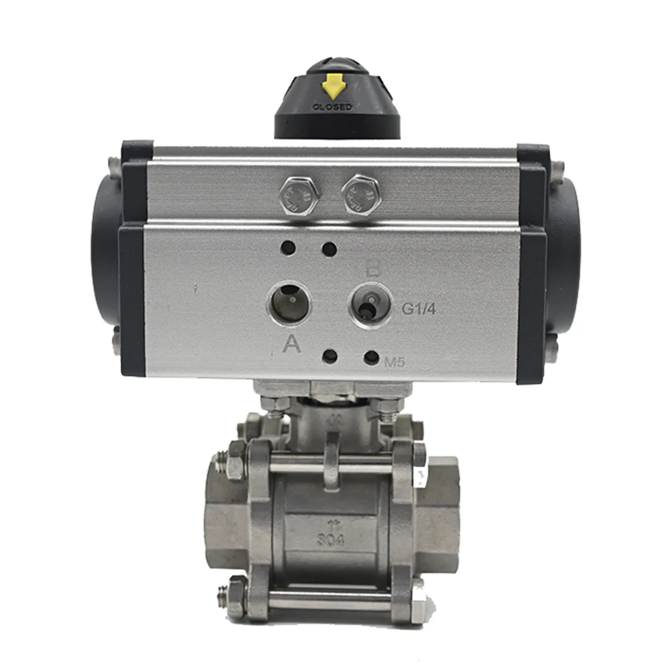JTAIV Factory Customized DN15-DN100 High Quality 2 Way Pneumatic Three-Piece Threaded Ball Valve