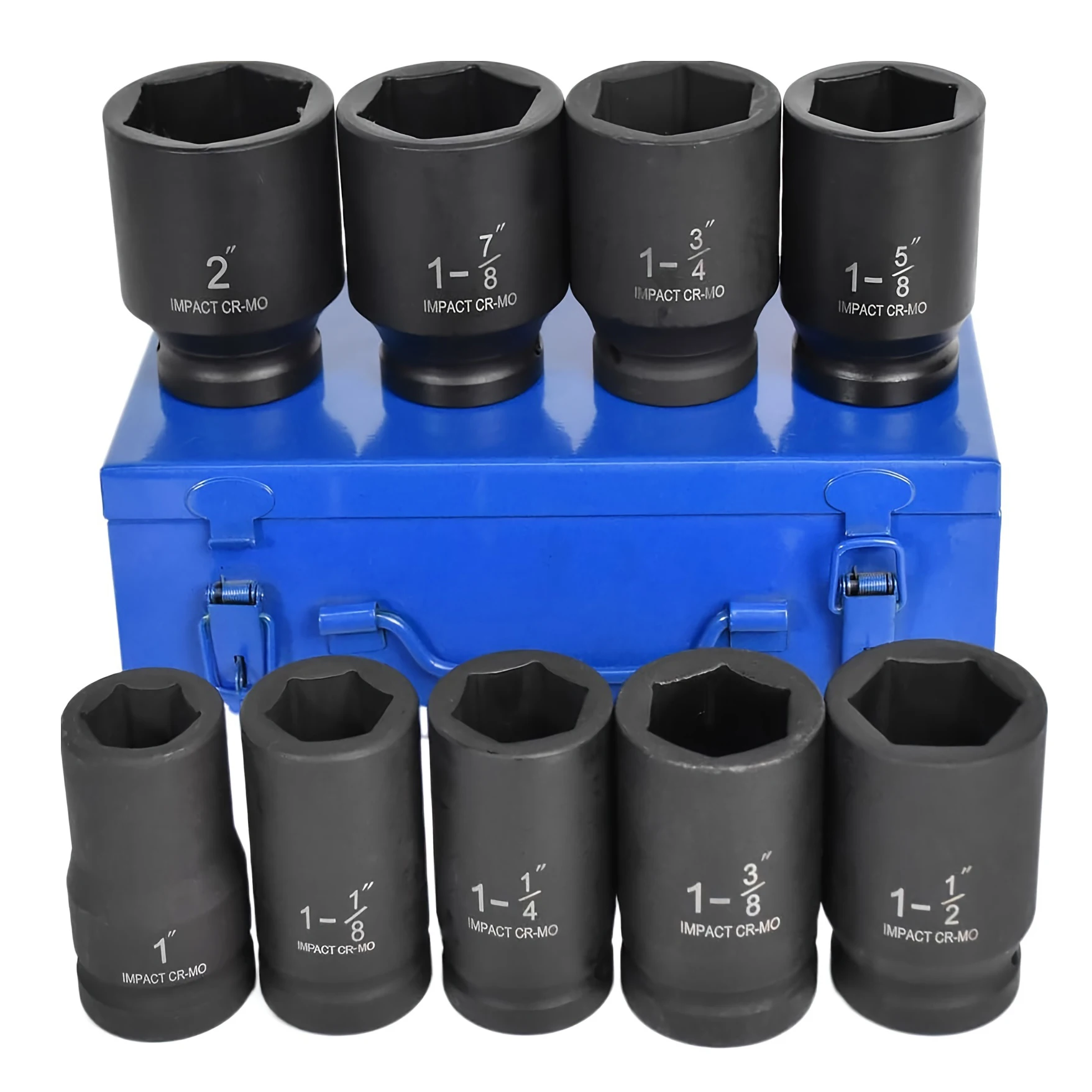 9pcs Deep Impact Socket Set Kit High Torsion Car Repair Bolt Nut Remover Extractor Tool Sae & Metric Impact Socket Set
