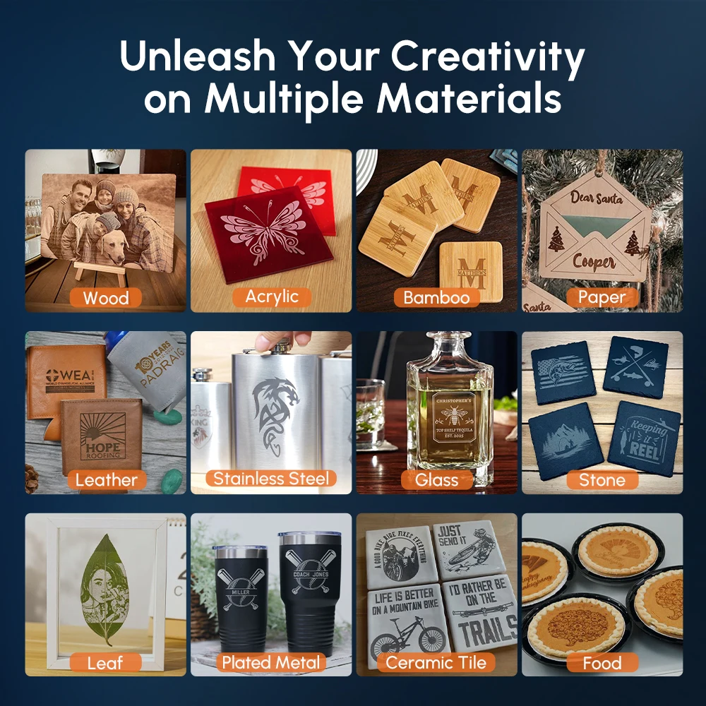 Algolaser Manufacturer 10w Portable CNC Routers 400*400mm large carving size kraft wood leather Laser Cut Engraver