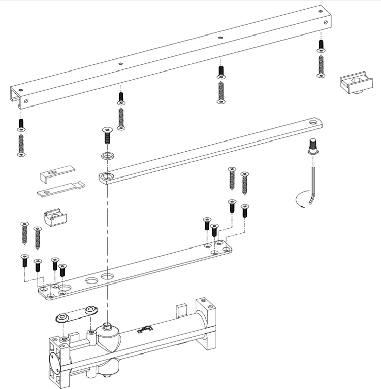 High Quality Hold Open Slide Rail Classic Concealed Aluminum Alloy Hydraulic Door Closer