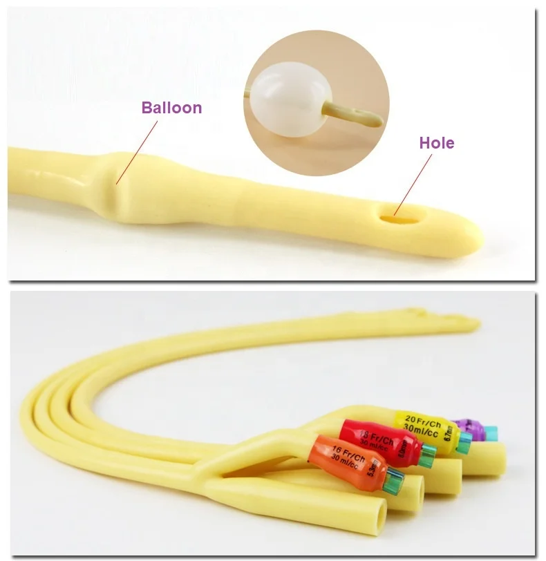 CE ISO13485 Foley Catheter Disposable Sterile 100% Silicone Coated Latex Foley Balloon Catheter
