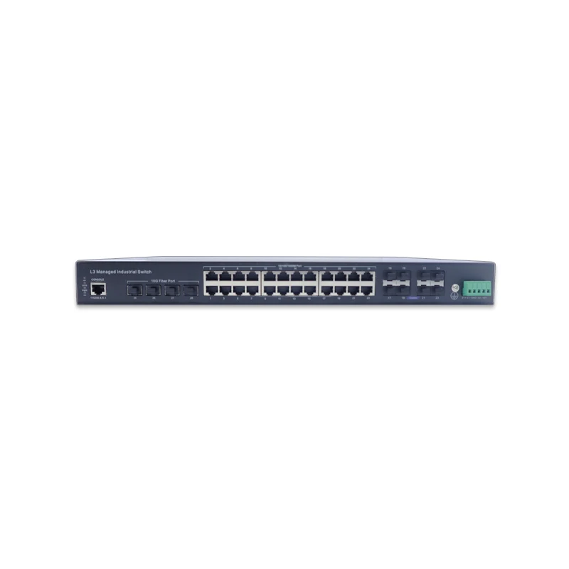 28 Ports 10/100/1000Mbps 128Gbps 1U Rackmount Industrial  Ethernet