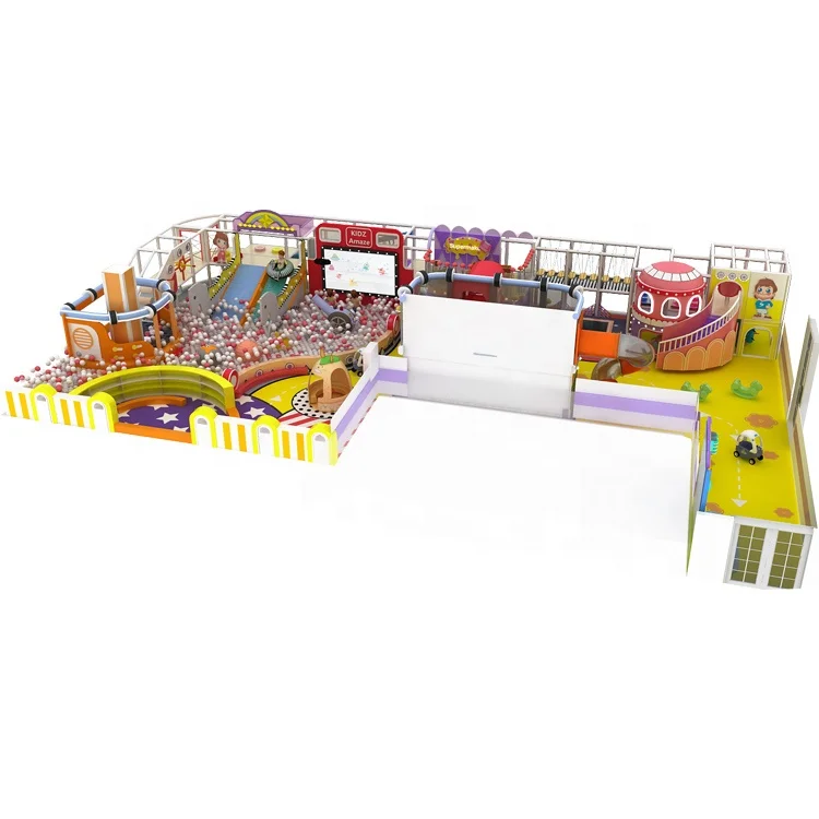 
Customized fresh theme commercial residential kids games indoor playground equipment with ball pool pvc slide 