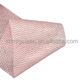 Red Wave Print Disposable Kitchen Cleaning Cloths Water Absorbent Spunlace Nonwoven Cloth Household Nonwoven Kitchen Rag