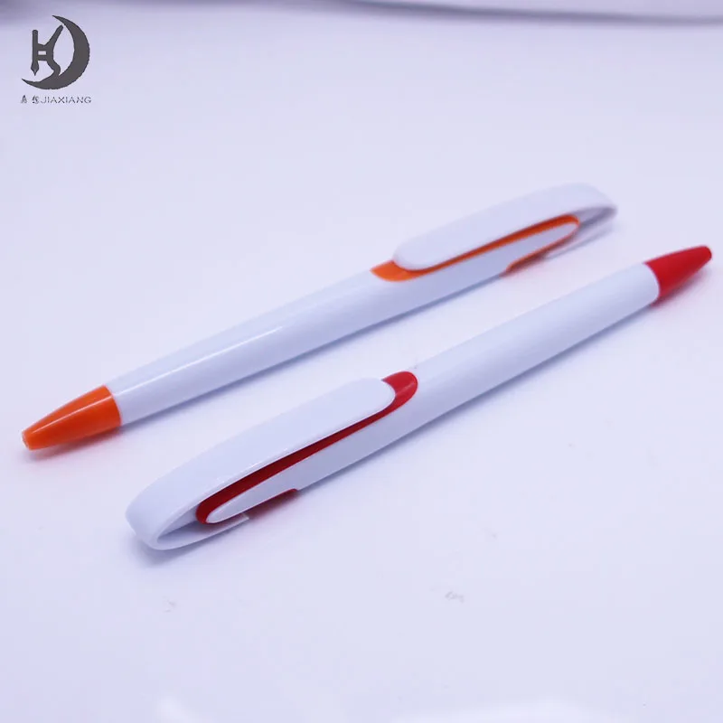 Promotional hotel gift plastic white color ballpoint pen advertising custom print logo push action ball pen