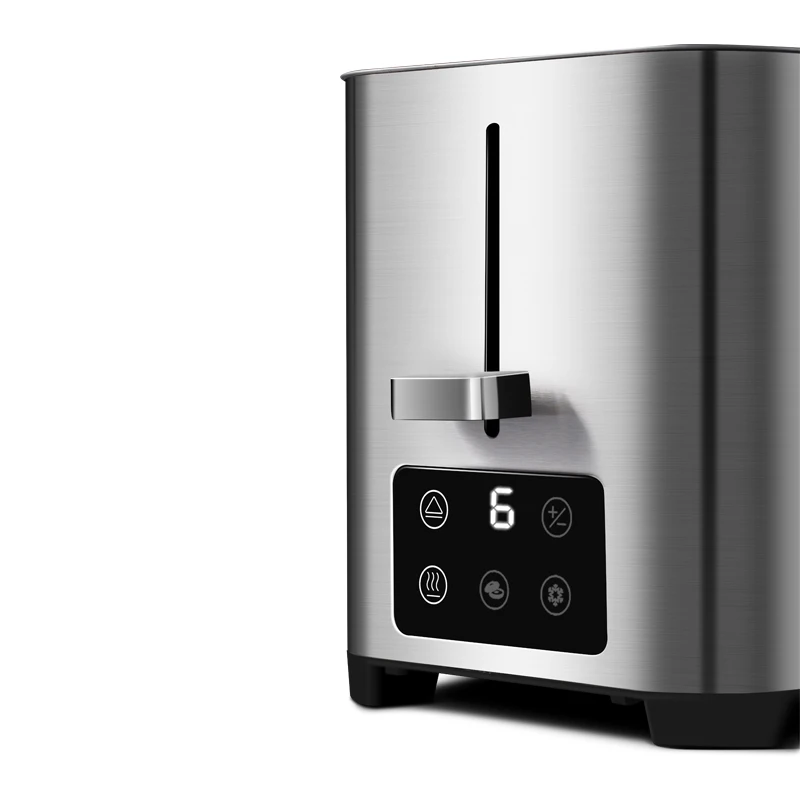 Stainless Steel Retro Bread Oven Two Slice Commercial Touchscreen Toaster With Digital Led Screen