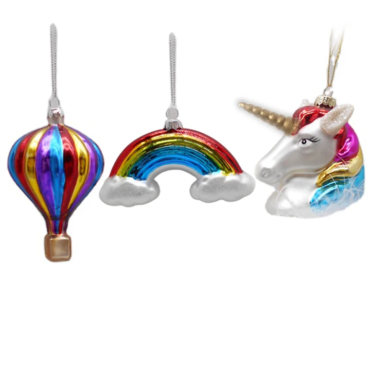 Старинные рождественские стеклянные выдувные украшения для рождественской елки, радуги