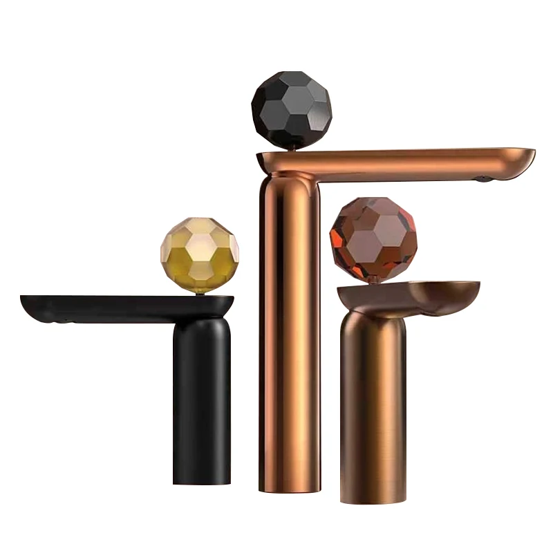 2024 New style brass crystal switch handle basin faucet bathroom premium water tap