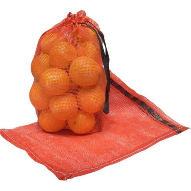 Red Leno Onion Packaging Mesh Bag Circular Tubular pp Orange Cabbage Carrots Fruit Vegetables Mesh Bag 25kg 10kg