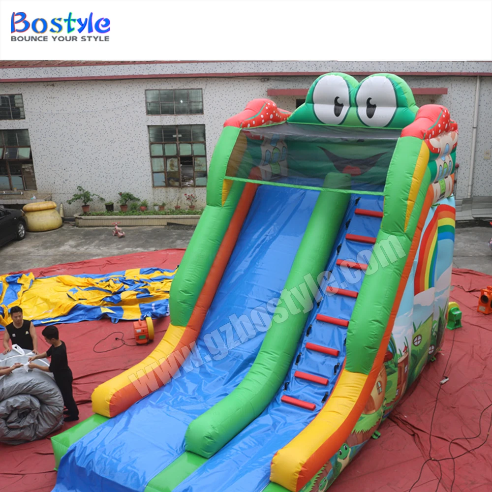 Factory customized commercial grade inflatable castle wet and dry inflatable Frog slide for sale