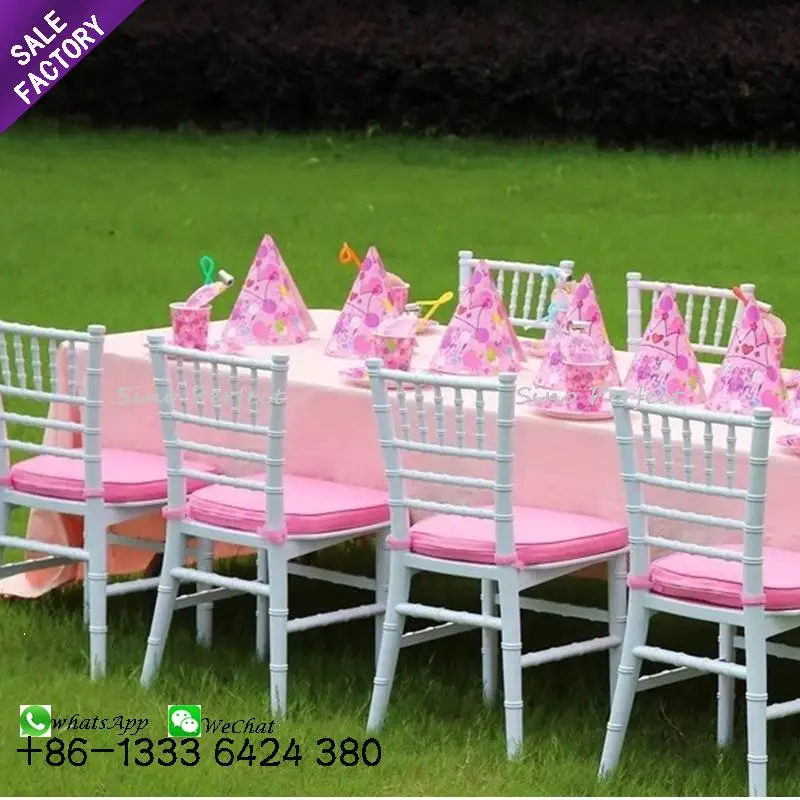 OEM Durable Plastic Resin Furniture Wedding Banquet Event White Chiavari Tifany Kids Party Chair