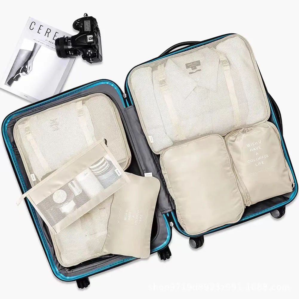 7Set Travel Organizer Packing Cubes Set Waterproof Storage Bags Set