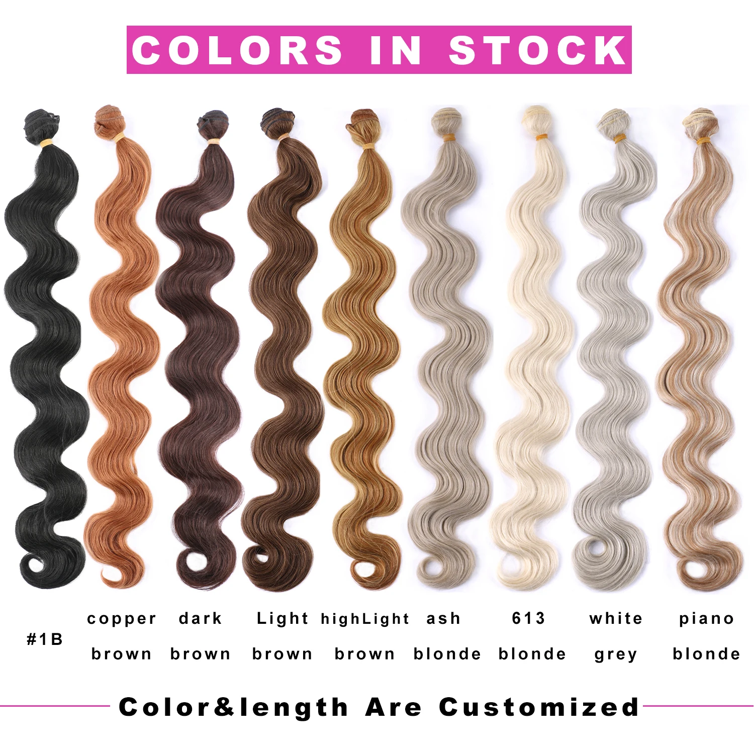 26 Inch Long Synthetic Body Wave Hair Bundles Ombre Blonde Hair Weaving Loose Deep Hair Extension