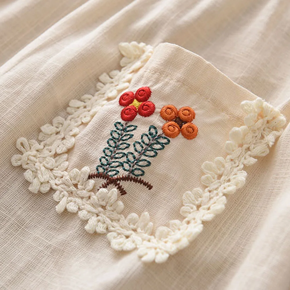 Bear Leader Girls Flower Embroidered Dress Summer Retro Flying Sleeve Princess Dresses Children Casual Clothes Fashion 2-6 Years