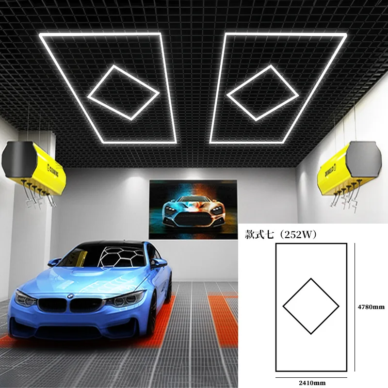 Wholesale Car Washing Booth Car Ceiling Detailing Lights Garage Lamp Car Hexagon Led Light