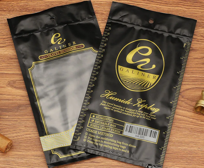 Cigar Hand Rolling Tobacco Custom Plastic Zipper Packaging Bag Pouch