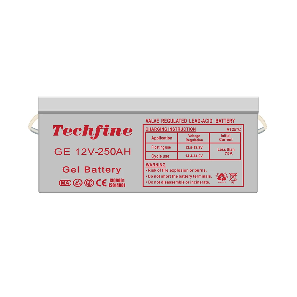 Techfine battery Solar Gel Lead acid battery 12V 100/150/200/250Ah Gel Lead Acid Battery
