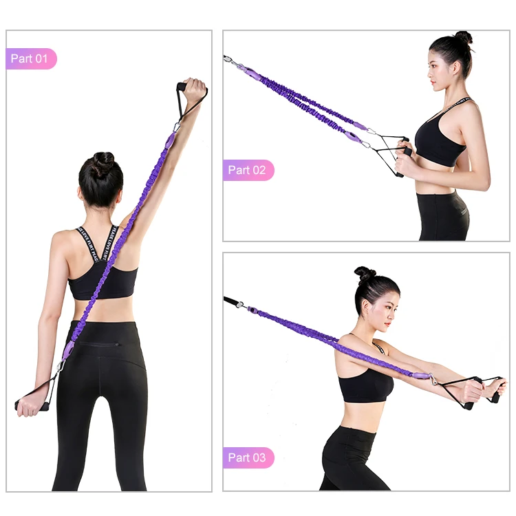 exercise ankle yoga latex pull resistance bands set with foot pedals