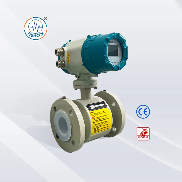 HCCK 3-3000mm compact type flow meters PTFE lined electromagnetic flowmeter 4 inch for slurry beer