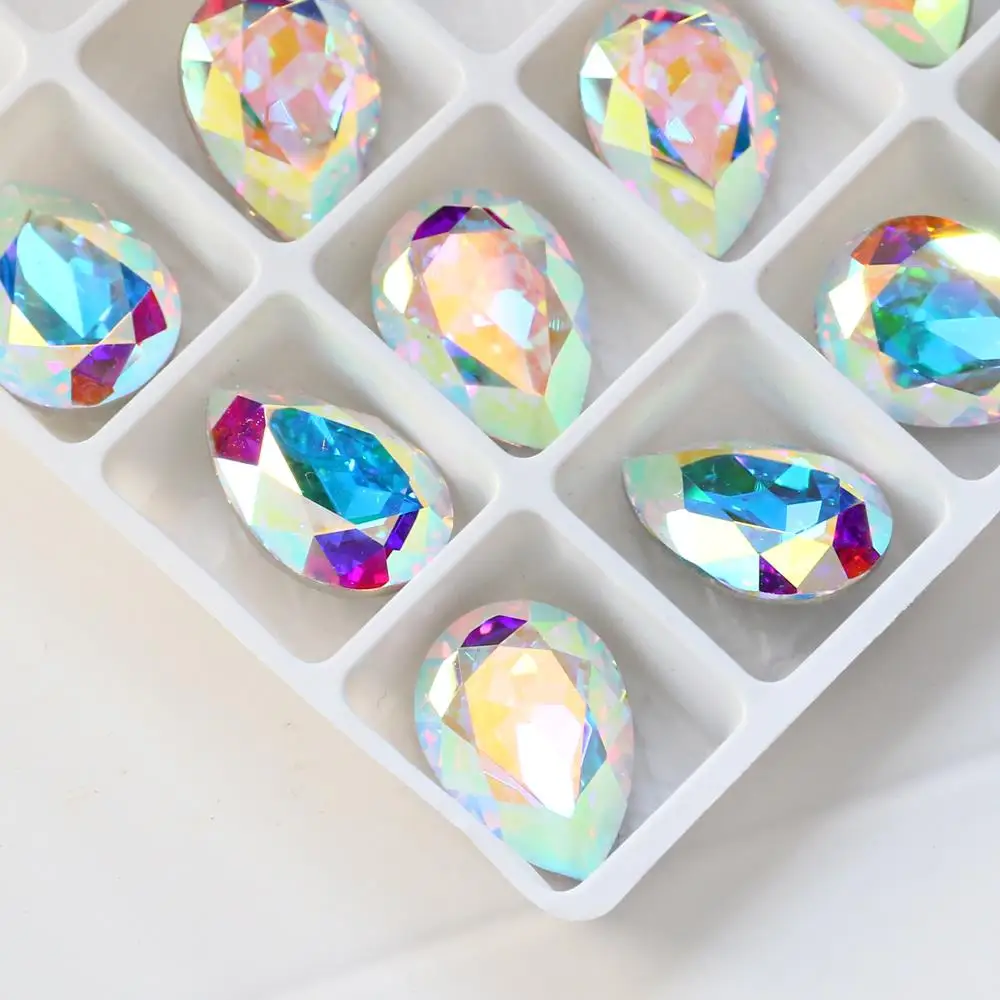 Factory Wholesale Price Drop crystal AB FANCY STONE  K9 Point Back rhinestone For jewelry making