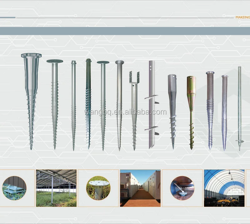 WBQ Profession Factory Kinds of Ground Screw Pole Anchor for Solar Farm System