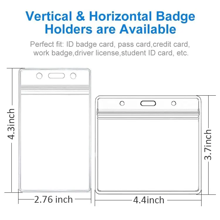 Wholesale Plastic Clear Soft Waterproof Plastic Nurse Badge ID Card Holder