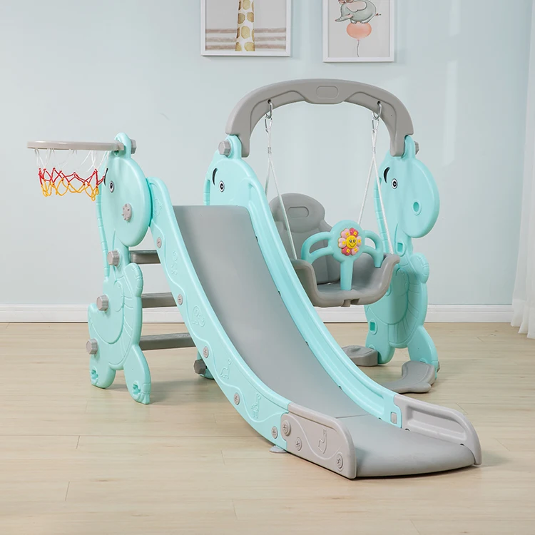 New Style Colorful Hot Sale Toys Kids China Games Indoor Baby Plastic Slide And Swing Set