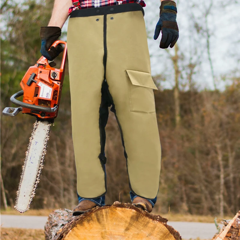 Loggers Forest Workers Protective Chain Saw Pants 7 Layers Chainsaw Pants Apron Style Technical Wrap Chainsaw Chaps For Men