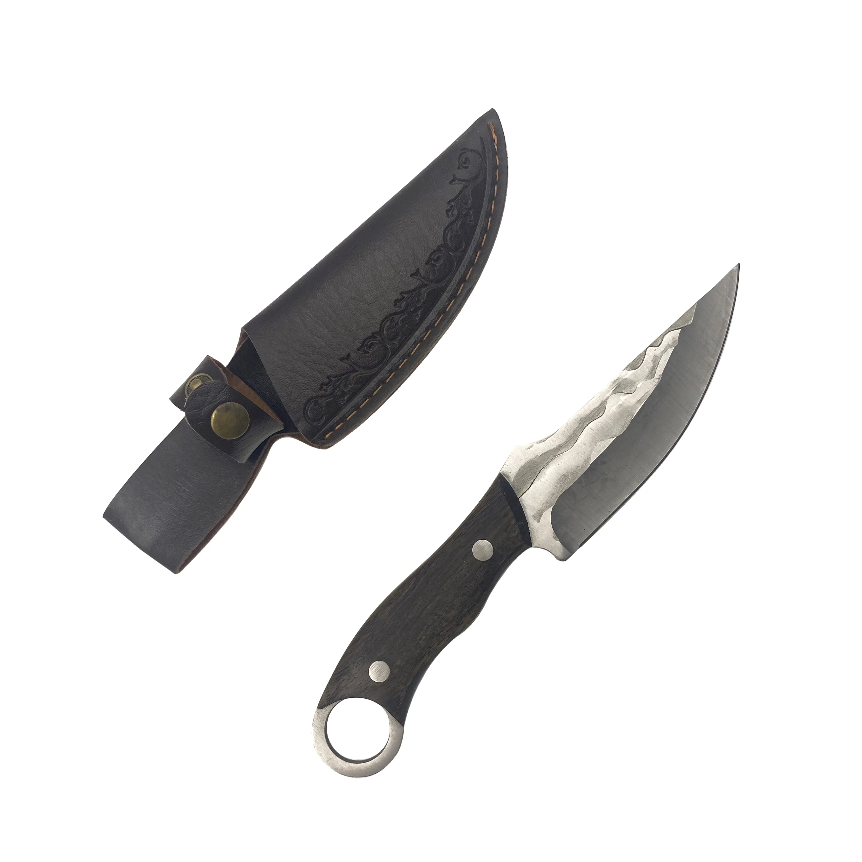 New Design Super Sharp German Steel Fixed Blade Survival Rescue Knife With Wooden Handle