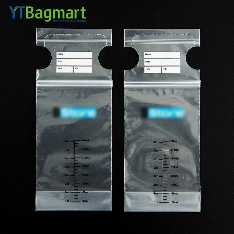 Disposable Double Zipper Baby Breast Milk Storage Bag Bpa Free Sterilized Ldpe Plastic Breastmilk Storage Bags With Measurement