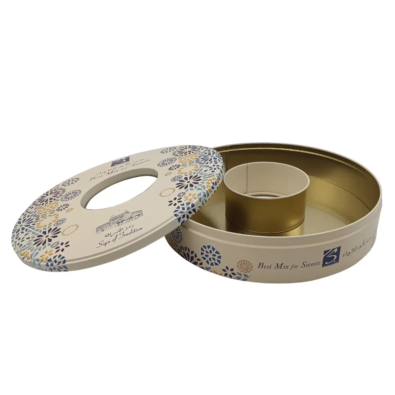 Manufacturer customized metal packaging tinplate can food high-grade biscuit ring iron box tin boxes for food