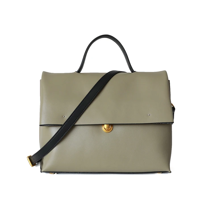 Women's shoes made of cowhide; Cow Leather Work Bag Profile Briefcase