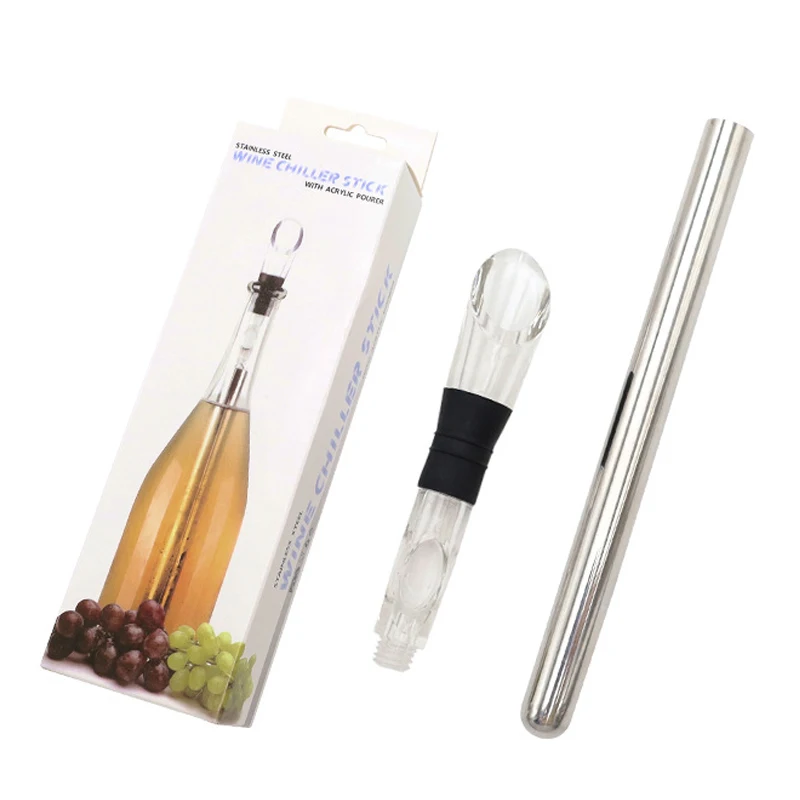 BST 3 в 1 металлический охладитель для льда из нержавеющей стали с пластиковым Аэратором и пробкой для вина