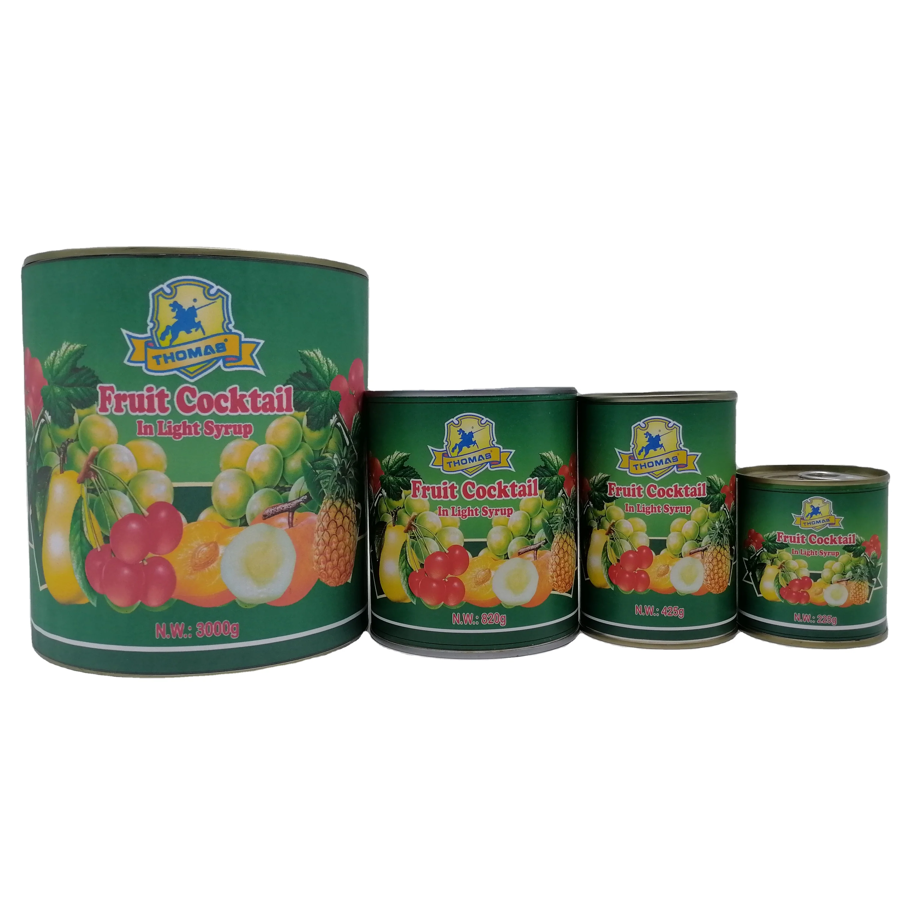 OEM BEST Selling Chinese Mixed Fruit Cocktail of Thomas Brand Light syrup Canned Fruit Cocktail For Selling In Your Brand