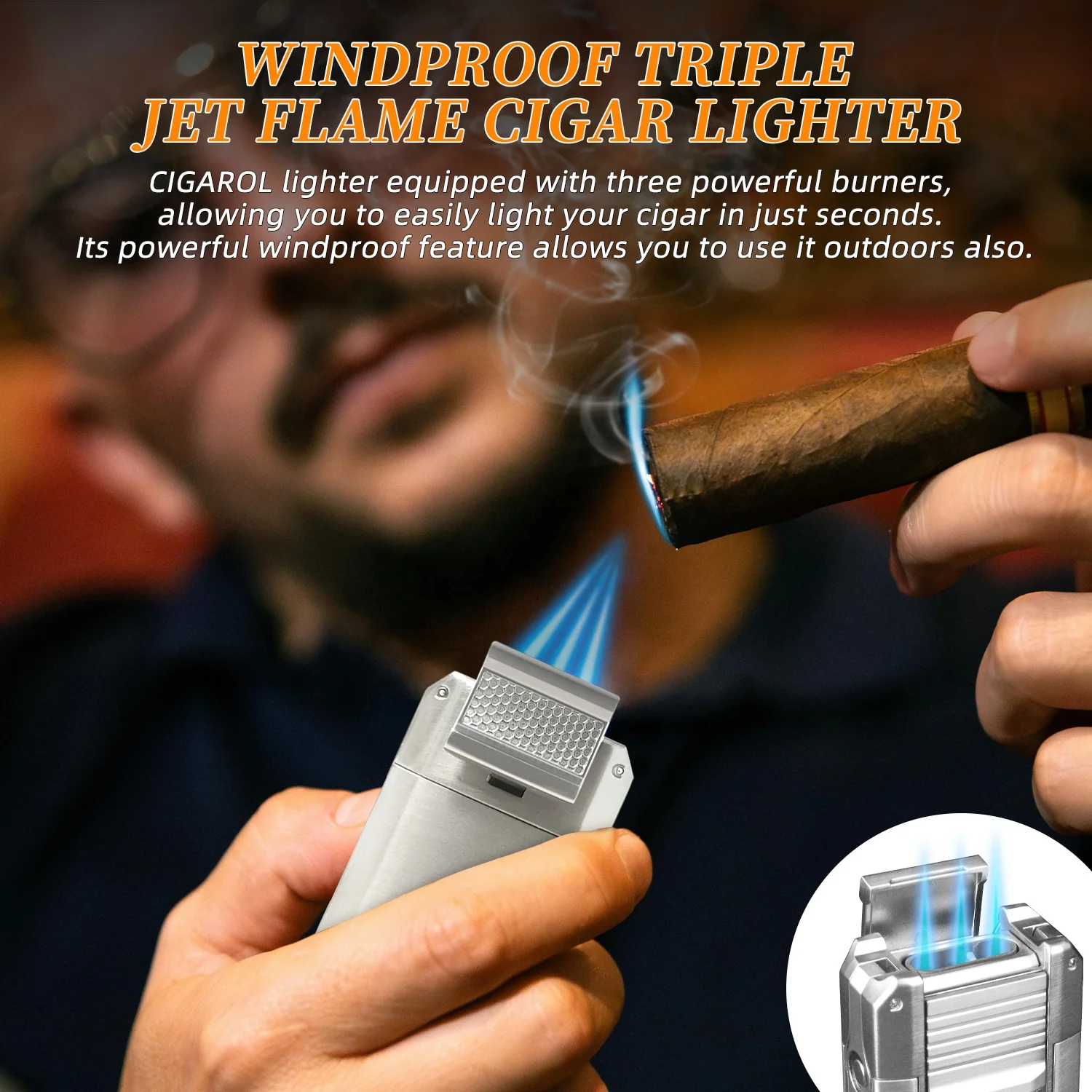 Wholesale luxury cigar vcutter butane torch lighter smoke shop accessories torch lighter cigar jet lighter