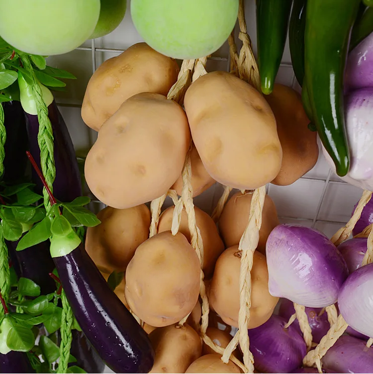 Q076 Artificial Fruit Potato Garlic Peanut Vegetable Wholesale Restaurant Courtyard Model Decorative Props Hanging Skewers