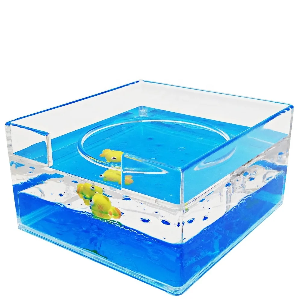 Liquid Water Floaty Desk Shelf Box storage Display Stand Acrylic Paperweight Tray Memo Business Liquor Card Holder