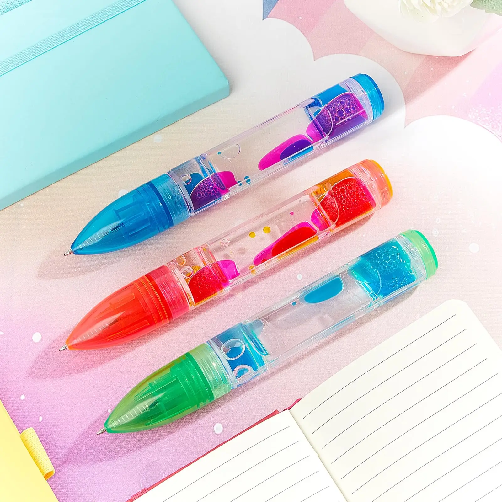 Trending Custom Liquid Motion Timer Pens For Kids Children Game Toy Gifts Colorful Oil Hourglass Pen Sensory Fidget Toys