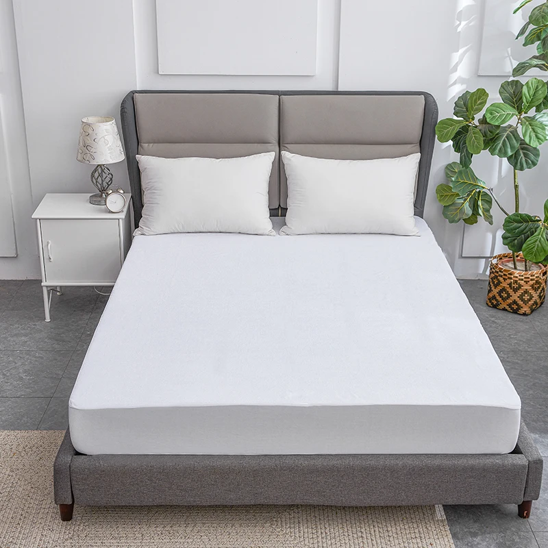 Hypoallergenic Waterproof Fitted Mattress Protector Cover, Queen, White