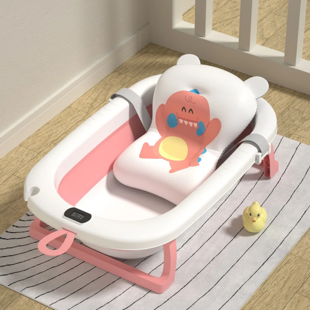 Cute Portable Small Size Shower Bathroom Soft Foldable Bathing Plastic Baby Bath Tub Set Child Children Bathtub